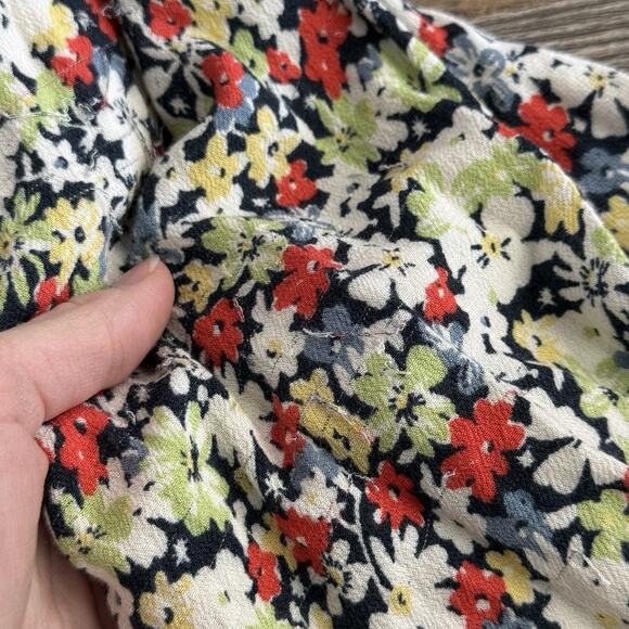 Free People Ruffle Your Feathers Floral Wide Leg Jumpsuit Women’s Large - Picture 9 of 11